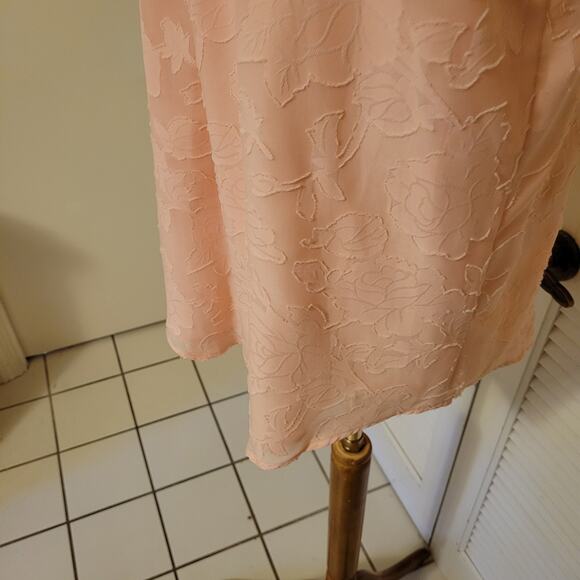 Floral Sheer Sleeveless Blouse Pink ELLE Button Front Top Medium 19.5x26 - Picture 6 of 8